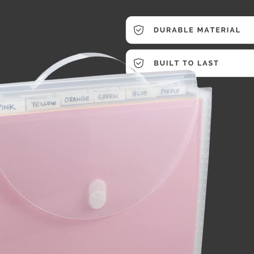 Advantus Expandable Paper Organizer, Accordion File Organizer, Important Document Holder, Clear with 12 Pockets, White, 12x12 Inches - Image 3