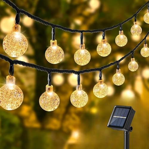 AERYS 45 Bulbs LED Fairy String Solar Light Silicon LED Bulbs 10 Meter Waterproof 8 Mode Outdoor/Indoor Waterproof Solar Powered Led String Light, Decorations for Garden Yard Balcony (Yellow) - Image 1