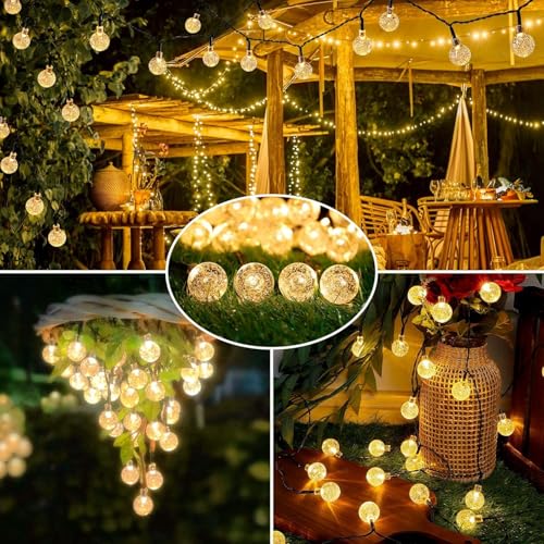 AERYS 45 Bulbs LED Fairy String Solar Light Silicon LED Bulbs 10 Meter Waterproof 8 Mode Outdoor/Indoor Waterproof Solar Powered Led String Light, Decorations for Garden Yard Balcony (Yellow) - Image 5