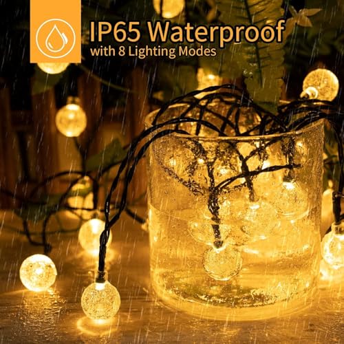 AERYS 45 Bulbs LED Fairy String Solar Light Silicon LED Bulbs 10 Meter Waterproof 8 Mode Outdoor/Indoor Waterproof Solar Powered Led String Light, Decorations for Garden Yard Balcony (Yellow) - Image 2
