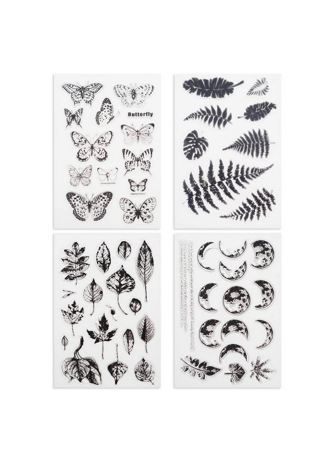 Modixun Modixun 4 Themes 53Pcs Retro Rubber Transparent Silicone Clear Stamps Seal for DIY Scrapbooking Card Making Decoration, Style B  - Image 1