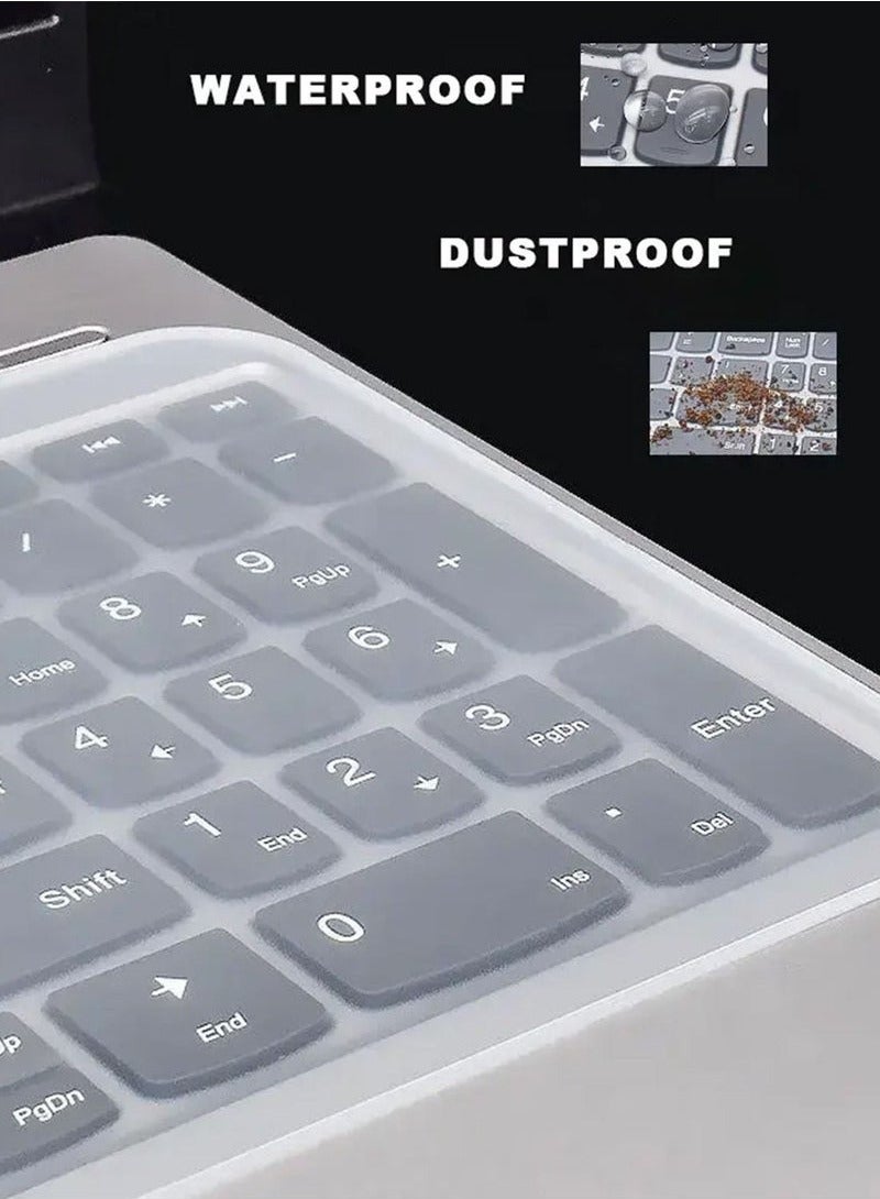 قطعتين من حافظة لوحة مفاتيح الكمبيوتر المحمول مقاس 13 إلى 14 بوصة، غطاء حماية للوحة مفاتيح الكمبيوتر المحمول، طبقة واقية شفافة للوحة المفاتيح - Image 5
