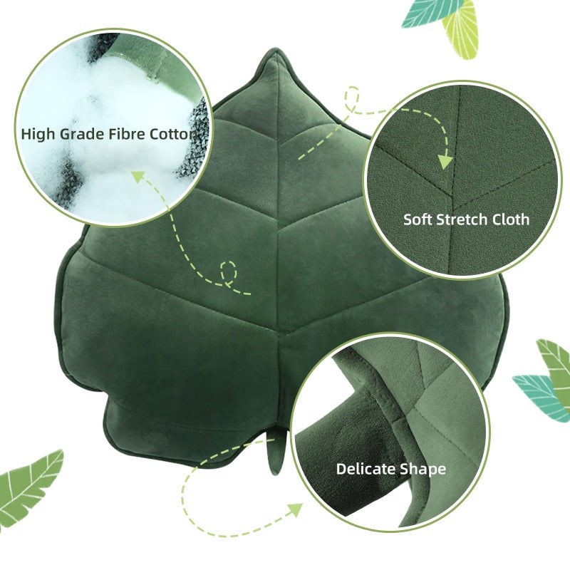 Teieas Leaf Throw Pillows Cute Novelty Plant Plush Cushion Backrest Pillow Home Decoration for Car, Bedroom, Sofa, Couch, Living Room, 19.7in/50CM - Image 3