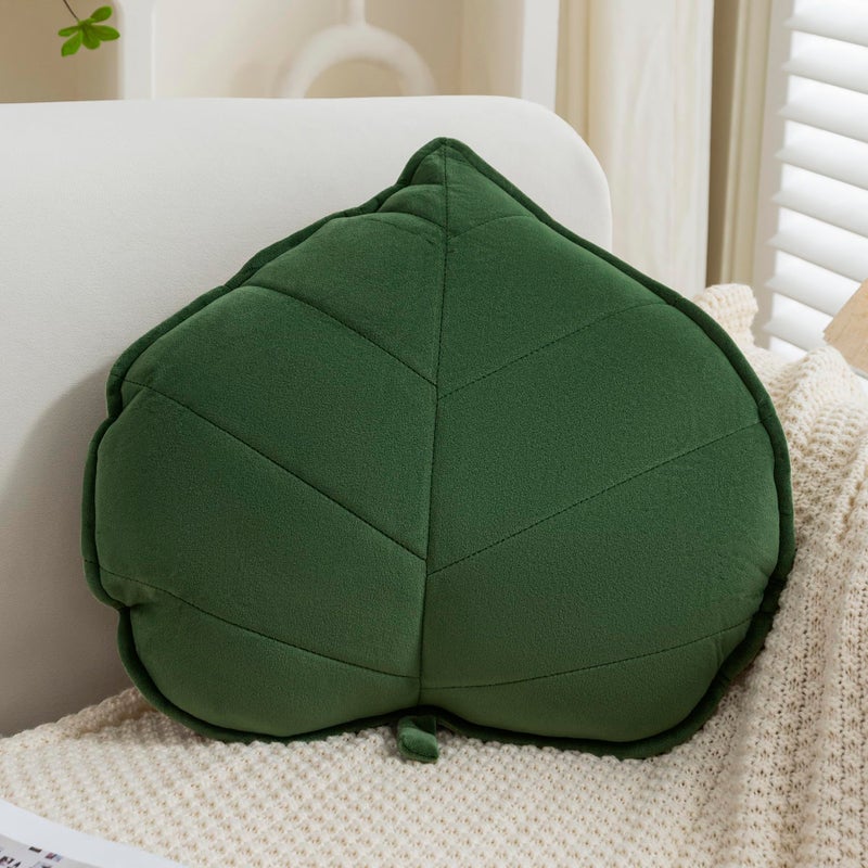 Teieas Leaf Throw Pillows Cute Novelty Plant Plush Cushion Backrest Pillow Home Decoration for Car, Bedroom, Sofa, Couch, Living Room, 19.7in/50CM - Image 2