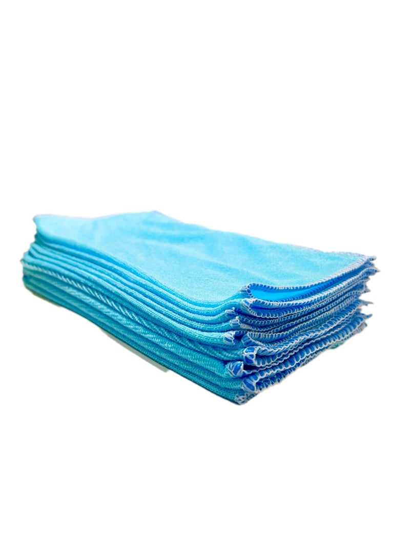 10-Pack Microfiber Cleaning Cloths – Super Absorbent, Lint-Free, Reusable Towels – Soft Blue Rags for Kitchen, Car, Glass, and Multi-Surface Cleaning  - Image 1