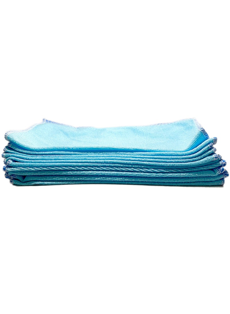 10-Pack Microfiber Cleaning Cloths – Super Absorbent, Lint-Free, Reusable Towels – Soft Blue Rags for Kitchen, Car, Glass, and Multi-Surface Cleaning  - Image 3