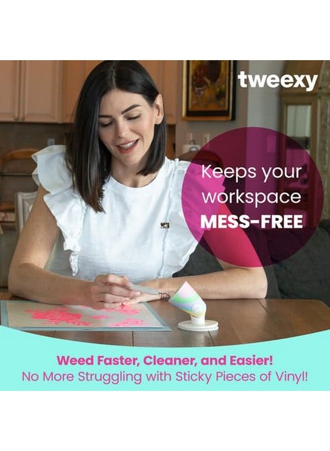 Tweexy Hinge Untippable Vinyl Weeding Scrap Collector | Intellistick Anti-Spill Airlock Suction Weeding Vinyl | Htv Crafting Adhesive Paper Sheet Holder | Weeding Tools For Vinyl (Standard, Unicorn) - Image 5