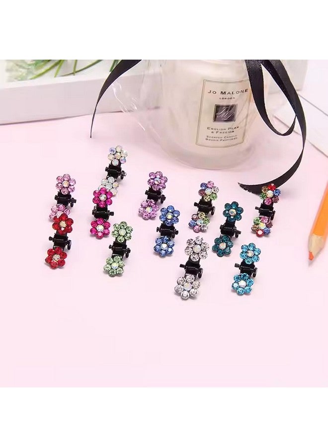 Diversa Mini Claw Clips, Non-Slip Hair Clips, Jaw Clips, Rhinestone Metal Small Clips for Baby Girls, Flower Hair Accessories, Mini Clutcher, Pack of 10 Pcs, Multicolor - Image 3