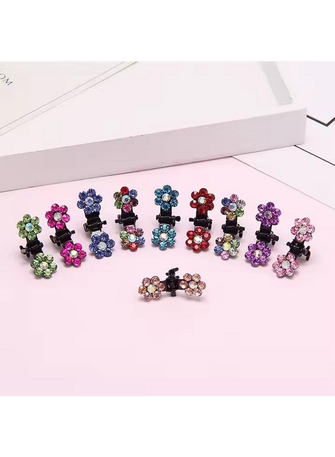 Diversa Mini Claw Clips, Non-Slip Hair Clips, Jaw Clips, Rhinestone Metal Small Clips for Baby Girls, Flower Hair Accessories, Mini Clutcher, Pack of 10 Pcs, Multicolor - Image 2