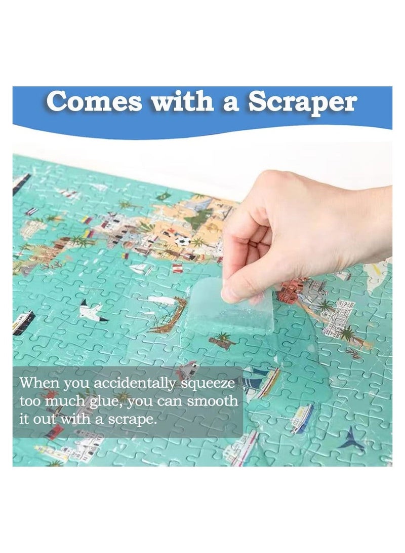 Puzzle Glue with Sponge Head, Jigsaw Puzzle Glue for Kids, Puzzle Glue Clear with Applicator, Water-Soluble Special Craft Puzzle Glue, Puzzle Saver for 1000/1500/3000 Pieces of Puzzle, 120ML - Image 3