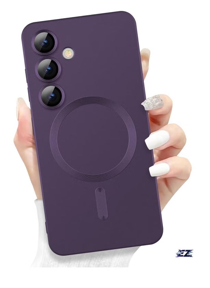 ELTRAZONE Samsung Galaxy S24 Plus 5G Magnetic Case Cover – Luxury Metallic Paint, Silicone Phone Case with Full Camera Lens Protector, Shockproof Bumper for Maximum Protection – Stylish and Durable Case for Samsung Galaxy S24 Plus 5G - Image 1