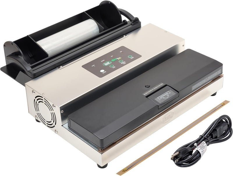 LEM Products MaxVac 500 Aluminum Vacuum Sealer with Removable Bag Holder and Cutter Silver and Black - Image 1