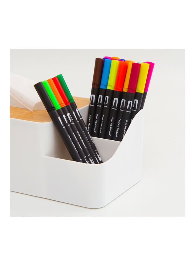 NIBEMINENT 24-Colors Dual Tip Brush Pens Art Markers Set and Fine Tips Colored for Children Multicolor - Image 3