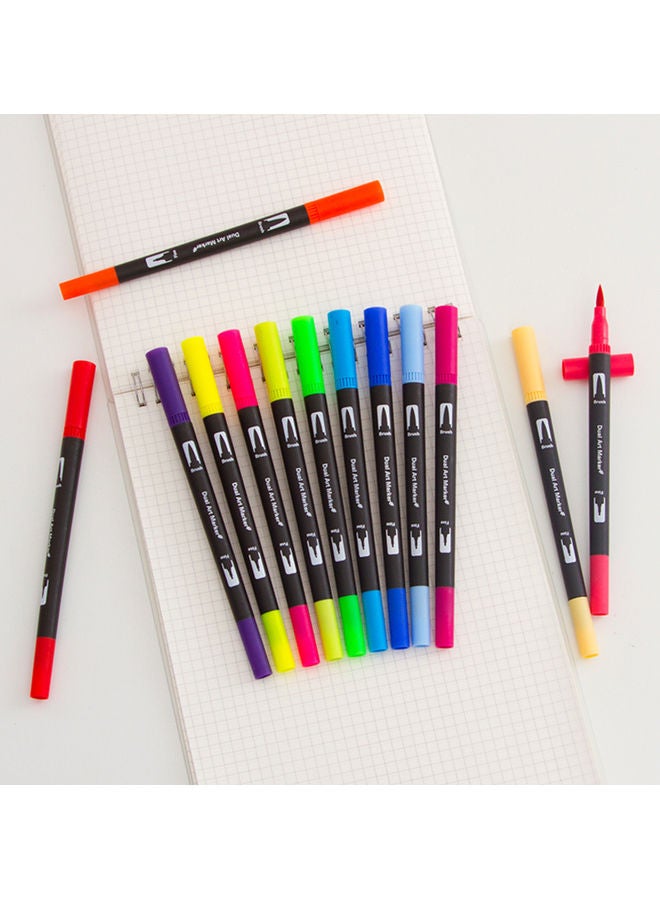 NIBEMINENT 24-Colors Dual Tip Brush Pens Art Markers Set and Fine Tips Colored for Children Multicolor - Image 4