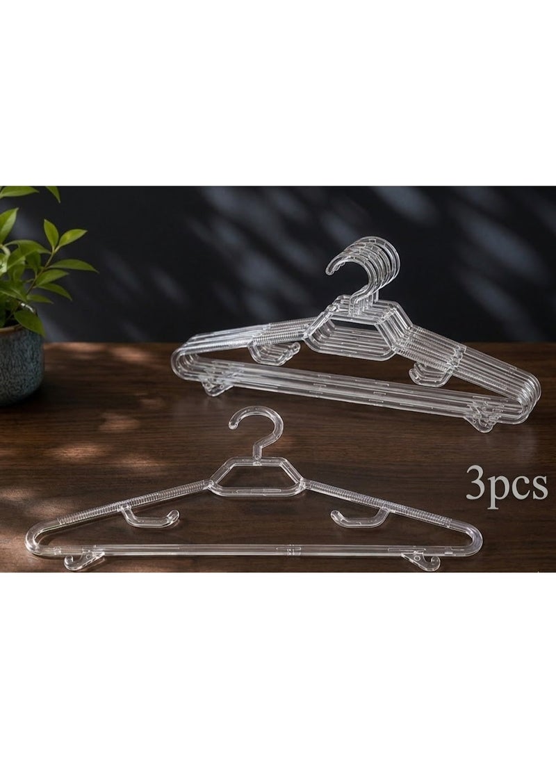 favilla Clear Acrylic Hanger Set - 3 Pieces for Clothes - Made of Plastic - Code 683 - Non-slip, Durable and Heavy Duty - Image 3