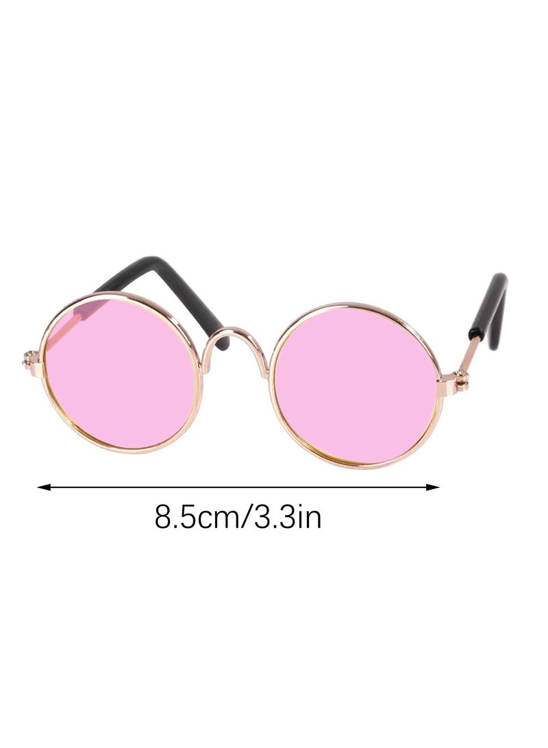 A.M Cat Dog Sunglasses Funny Pet Glasses Round Metal Cat Classic Retro Sunglasses Pet Hippie Cute Dog Cat Cosplay Party Costume Photo Props - Image 5