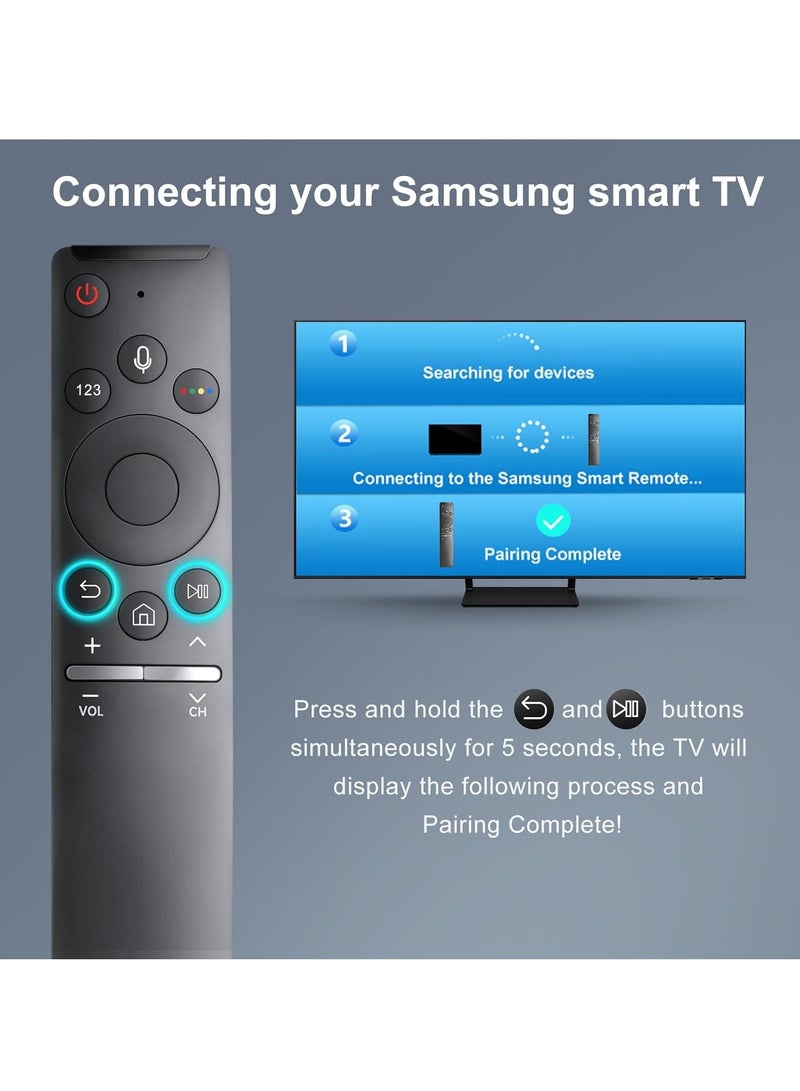 TIGER Voice Replacement Remote for Samsung Smart TV | Upgraded BN59-1266A-Compatible Control with Built-in Microphone, Voice Search & Smart Features | Universal Remote for UHD QLED LED 4K TVs, Easy Setup, Ergonomic Design, Long-Range Bluetooth Control  - Image 2