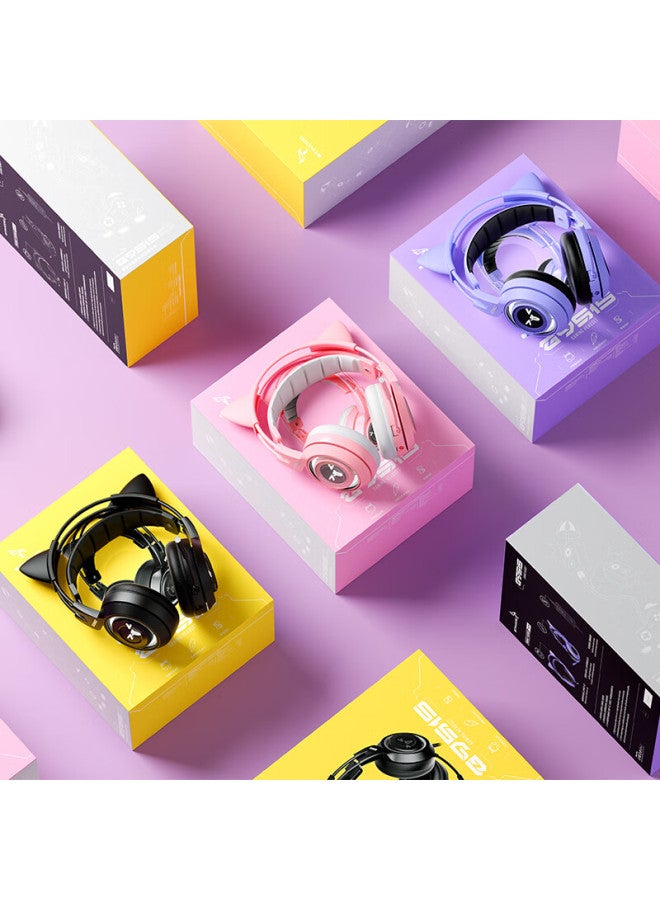 Somic G951s Balck Cute Cat Ear Headset, 3d Stereo Wired Gaming Headphones, Wired Pubg Headset With Microphone, Stylish In Pink, Black And Purple-gree - Image 3