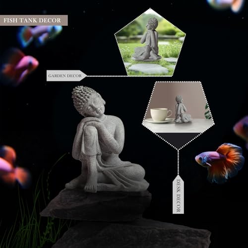 FENGSHUI-CAISHEN Little Buddha Statue for Home - Handmade Stone Meditation Sitting Buddha Figurine, Buddah, Buda, Budda, Baby Buddha Statue Indoor/Outdoor, Buddha Decor & Gifts, Buddhas, Buddha Sculpture - Image 4