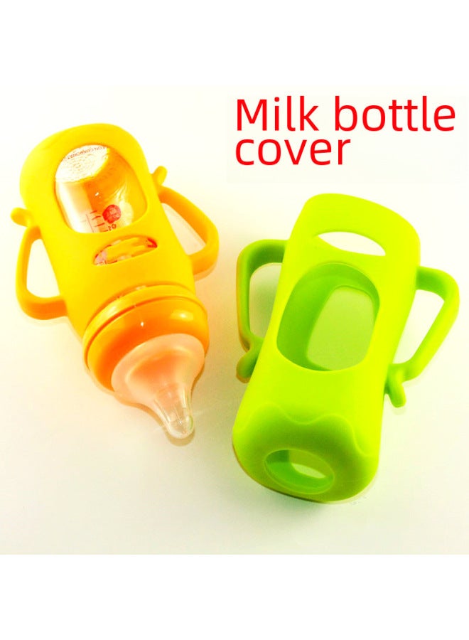 Bei Zhixing Adaptable Bei Pro Second Generation Baby Bottle Accessories Glass Baby Bottle Anti-fall Cover Protective Cover Silicone Handle Accessories-Capacity:Green 160ml - Image 5