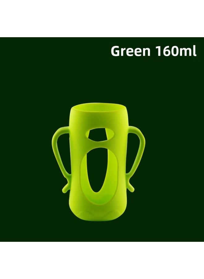 Bei Zhixing Adaptable Bei Pro Second Generation Baby Bottle Accessories Glass Baby Bottle Anti-fall Cover Protective Cover Silicone Handle Accessories-Capacity:Green 160ml - Image 1