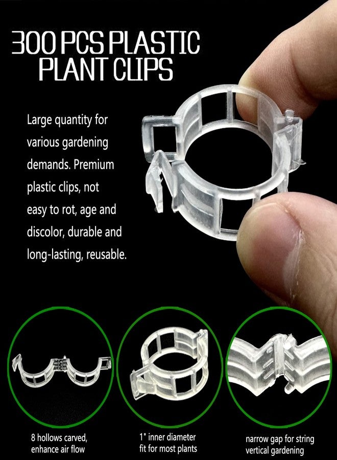 Piteno® 300Pcs Tomato Clips, Plastic Trellis Clips, Plant Support Clips, Grape Vine Tomato Vine Vegetables Plants Garden Support Clips to Grow Upright Makes Plants Healthier - Image 2