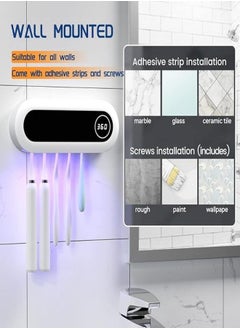 M MIAOYAN Toothbrush Sterilizer - Toothbrush Sterilizer and Holder -Toothbrush Tray - Cordless Wall Mounted Toothbrush Sterilizer Toothbrush Cleaner for Bathroom  - Image 3