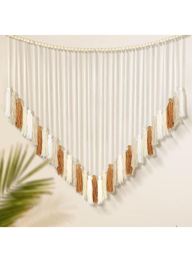 Relex Large Macrame Wall Hanging, 105×80cm Boho Wall Decor with Wood Beads and Tassels, for Living Room, Bedroom and Nursery Decor, Handwoven Tapestry - Image 2