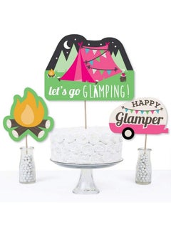 Big Dot of Happiness Let'S Go Glamping Camp Glamp Party Or Birthday Party Centerpiece Sticks Table Toppers Set Of 15  - Image 4