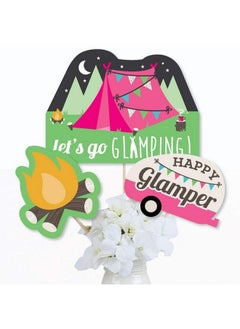Big Dot of Happiness Let'S Go Glamping Camp Glamp Party Or Birthday Party Centerpiece Sticks Table Toppers Set Of 15  - Image 3