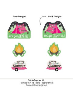 Big Dot of Happiness Let'S Go Glamping Camp Glamp Party Or Birthday Party Centerpiece Sticks Table Toppers Set Of 15  - Image 5