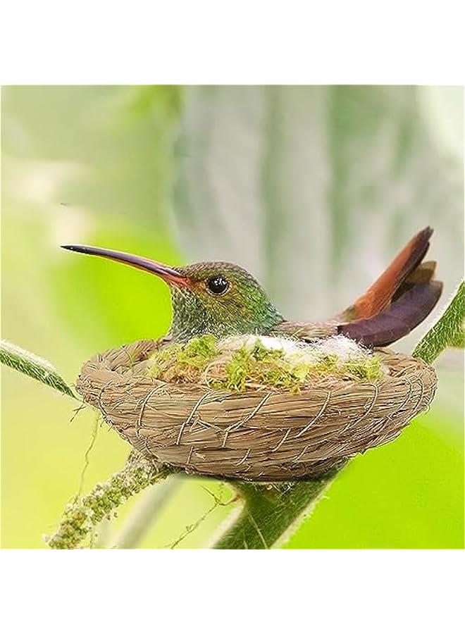 RYNX 4  Bird Nest Handmade Breeding Nest Woven Flat Base Bird Nest Hatch House Cage Bird Cage Accessories Animal Bed House for Dove eon Parrot Hamster Gerbil Chinchillas - Image 3