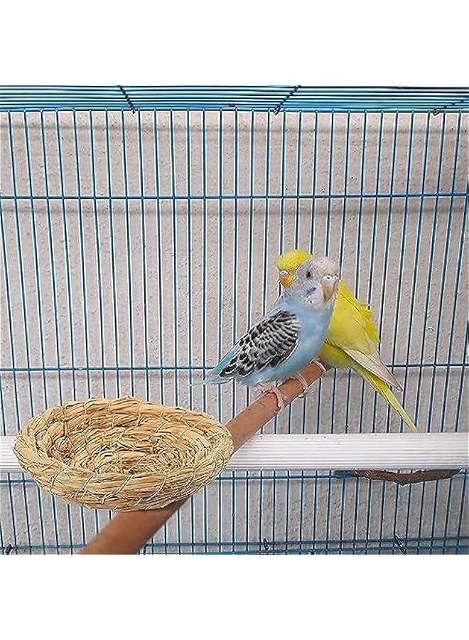 RYNX 4  Bird Nest Handmade Breeding Nest Woven Flat Base Bird Nest Hatch House Cage Bird Cage Accessories Animal Bed House for Dove eon Parrot Hamster Gerbil Chinchillas - Image 4