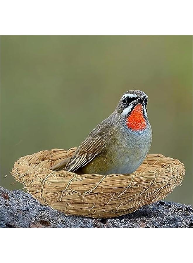 RYNX 4  Bird Nest Handmade Breeding Nest Woven Flat Base Bird Nest Hatch House Cage Bird Cage Accessories Animal Bed House for Dove eon Parrot Hamster Gerbil Chinchillas - Image 5