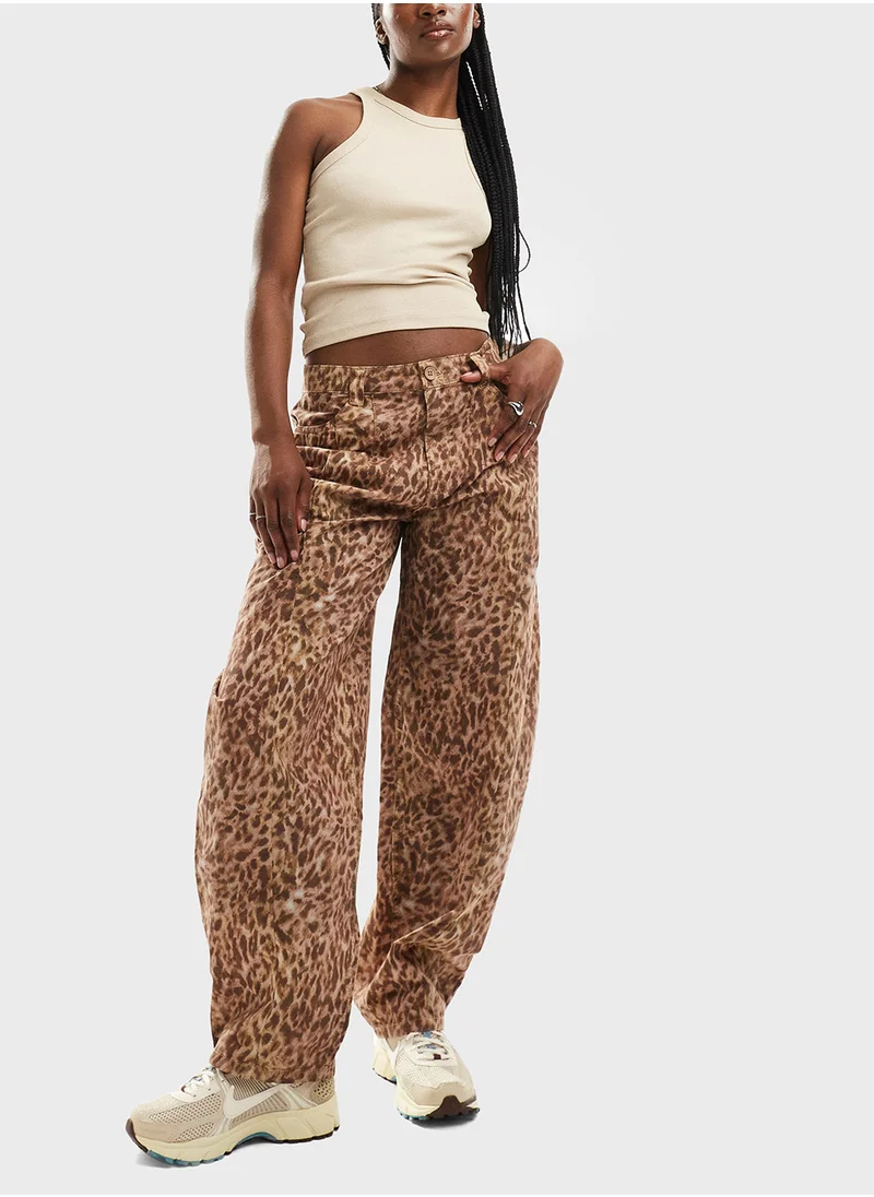 Reclaimed Vintage Printed High Waist Pants