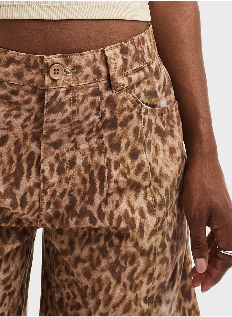 Reclaimed Vintage Printed High Waist Pants