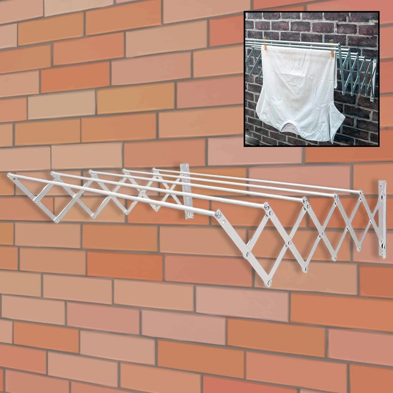 Naivete Foldable Extendable Drying RackSuitable for Hanging All Types of ClothesIdeal for Interior and Exterior Made of Heavy Resistance Aluminum for Bathroom Indoor Outdoor80 x 265 x 13CM1PC - Image 3