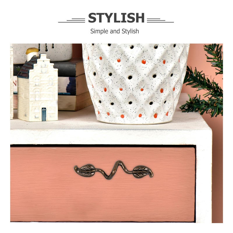 Vintage Zinc Alloy Leaf Cabinet Handle 76mm Hole Center for 18mm Thickness Furniture - Image 4
