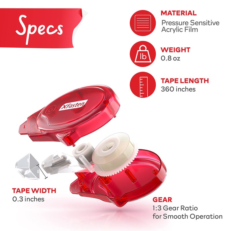 XFasten Adhesive Roller for Scrapbooking, 8mm x 30ft 8-Pack Double Sided Glue Tape Roller, Scrapbook Supplies for Adults, Photo Tape for Scrapbooking - Image 3