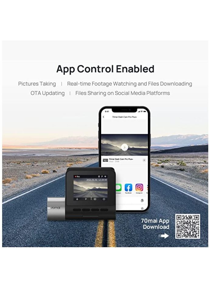 2.7K UHD Dash Cam Pro Plus A500S Built in Wi-Fi GPS Smart Dashboard Camera