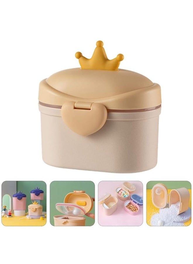 MiniMe Crown‑Lid Milk Powder Container | BPA‑Free PP | 500 ml | Beige & Yellow | Airtight Silicone Seal, One‑Touch Flip Lid & Heart Lock | Portable Formula Dispenser for Travel, Daycare, Home - Image 5