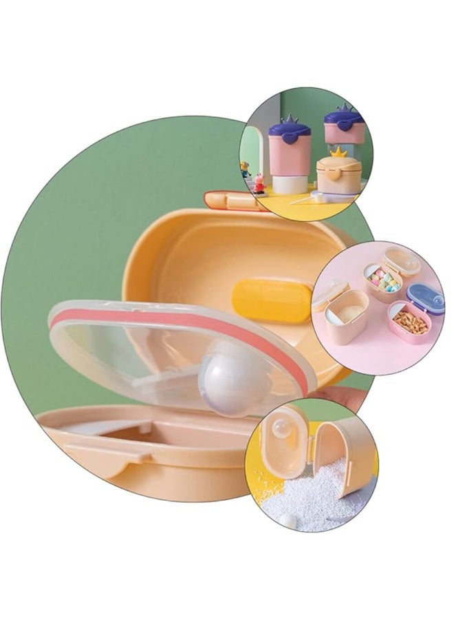 MiniMe Crown‑Lid Milk Powder Container | BPA‑Free PP | 500 ml | Beige & Yellow | Airtight Silicone Seal, One‑Touch Flip Lid & Heart Lock | Portable Formula Dispenser for Travel, Daycare, Home - Image 4