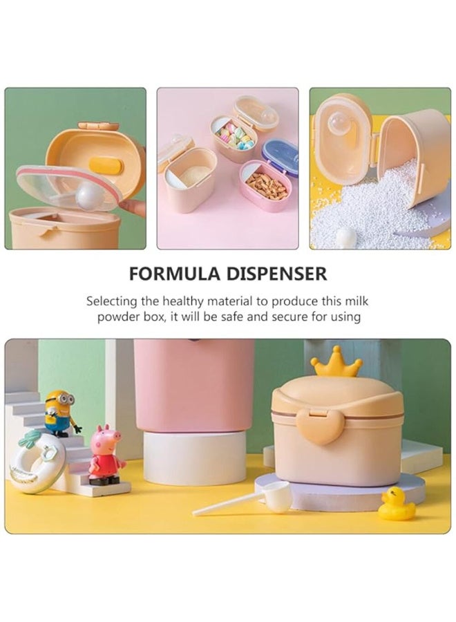 MiniMe Crown‑Lid Milk Powder Container | BPA‑Free PP | 500 ml | Beige & Yellow | Airtight Silicone Seal, One‑Touch Flip Lid & Heart Lock | Portable Formula Dispenser for Travel, Daycare, Home - Image 3