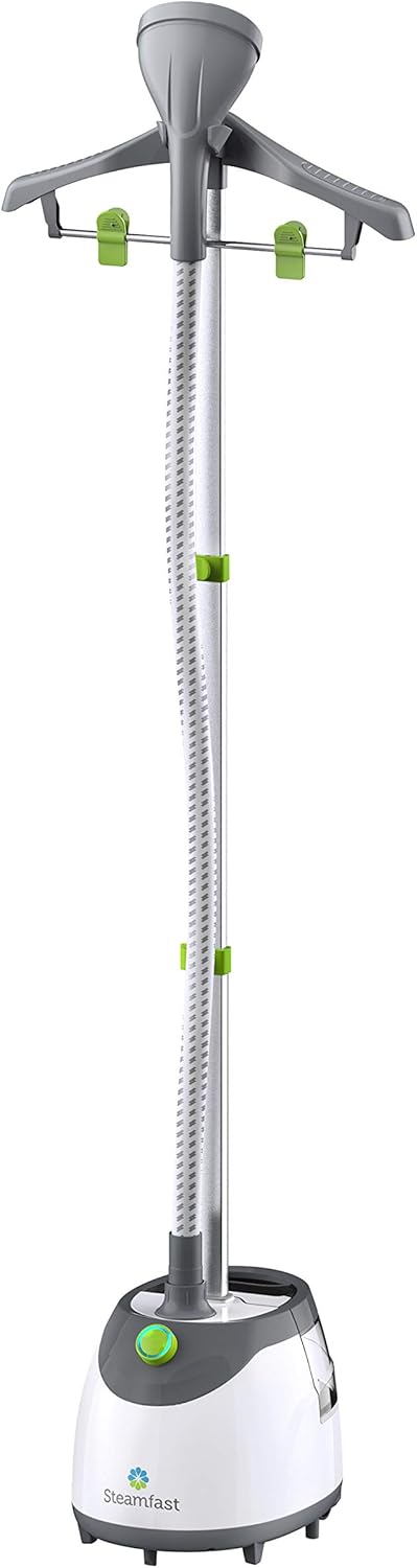 Steamfast SF562 Canister Garment Steamer 96 Minute RunTime 2 Steam Settings Adjustable Removable Tank White  - Image 1