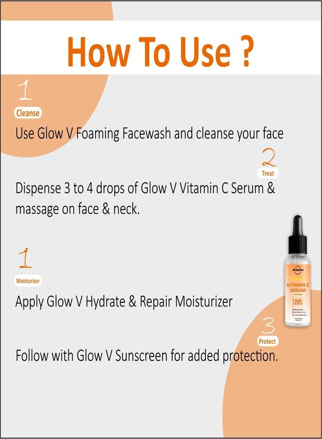 Actiwow 20% Vitamin C Serum with Ferulic Acid and Niacinamide, 30ml, Brightens Complexion, Anti-ageing, Anti-wrinkle - 30ml - Image 3