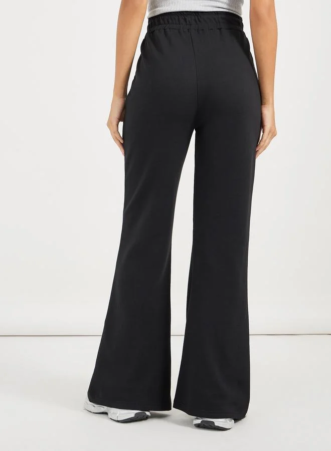 Styli Styli Solid Drawstring Waist Flared Joggers