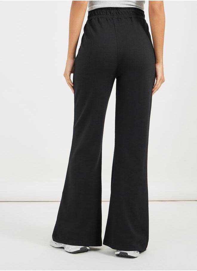 Styli Styli Solid Drawstring Waist Flared Joggers  - Image 4