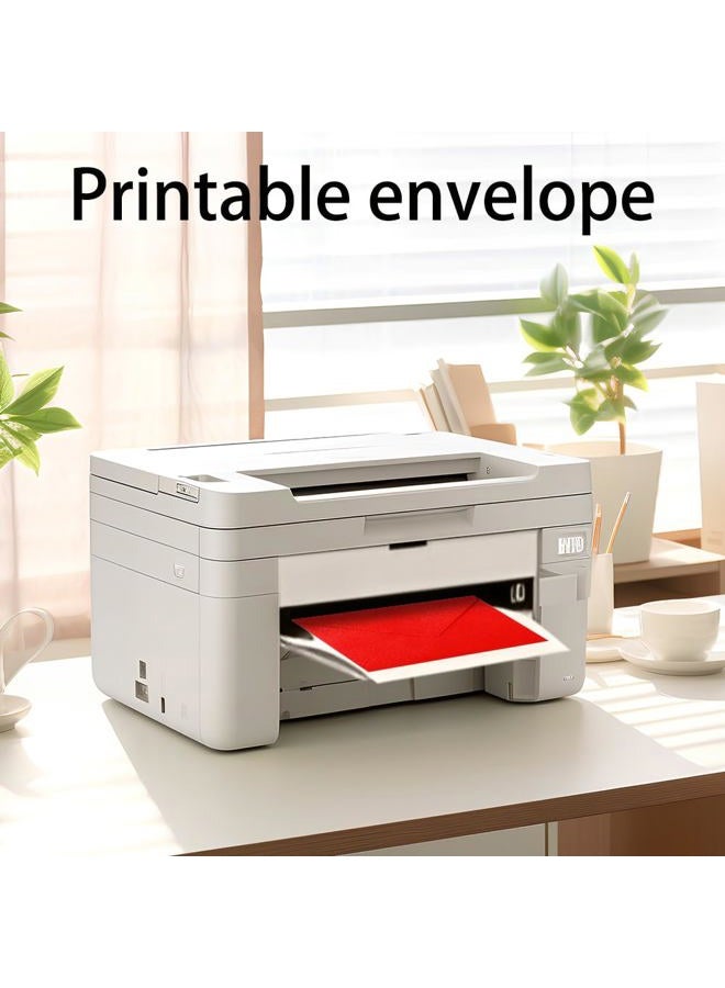 UoeRing 50 Pcs Red Self Seal A7 Envelopes 5x7 Inches (5.31×7.67in) - Printable & Handwritten Friendly, Includes 50 Matte Gold Premium Sealing Stickers - Image 5