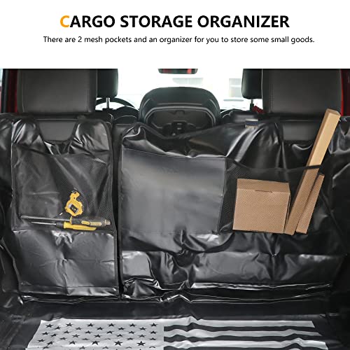 RERPRO Pet Dog Cargo Liner Trunk Mat for 2007-2025 Jeep Wrangler JK JL 4 Door Unlimited Sahara Rubicon Rear Trunk Floor Mat Cargo Liner Dogs Seat Cover, All Weather Waterproof, America Flag - Image 4