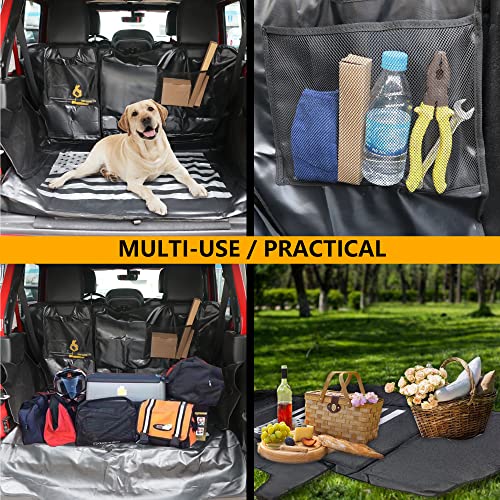 RERPRO Pet Dog Cargo Liner Trunk Mat for 2007-2025 Jeep Wrangler JK JL 4 Door Unlimited Sahara Rubicon Rear Trunk Floor Mat Cargo Liner Dogs Seat Cover, All Weather Waterproof, America Flag - Image 2
